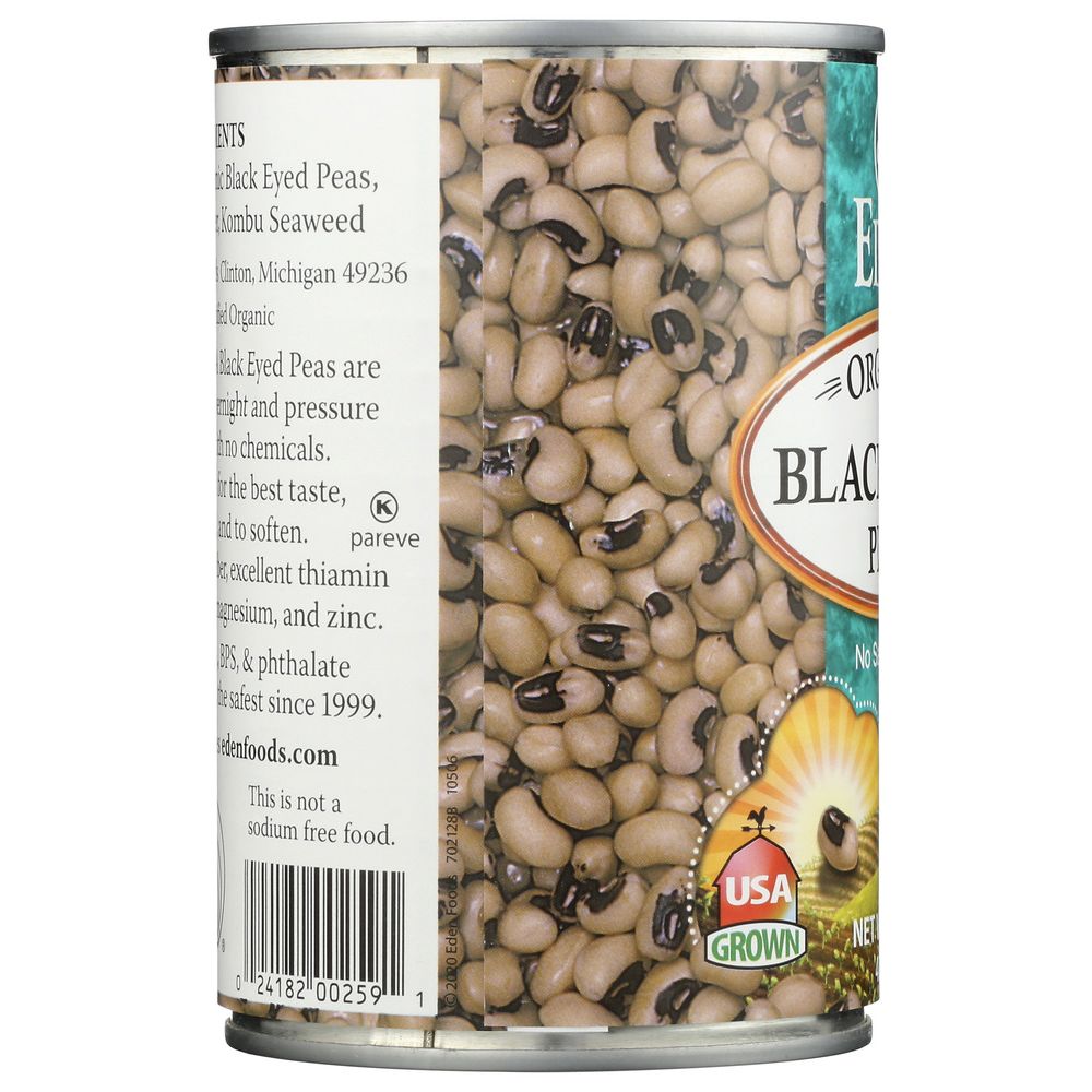 EDEN FOODS: Bean Black Eyed Peas No Salt Added Organic, 15 oz