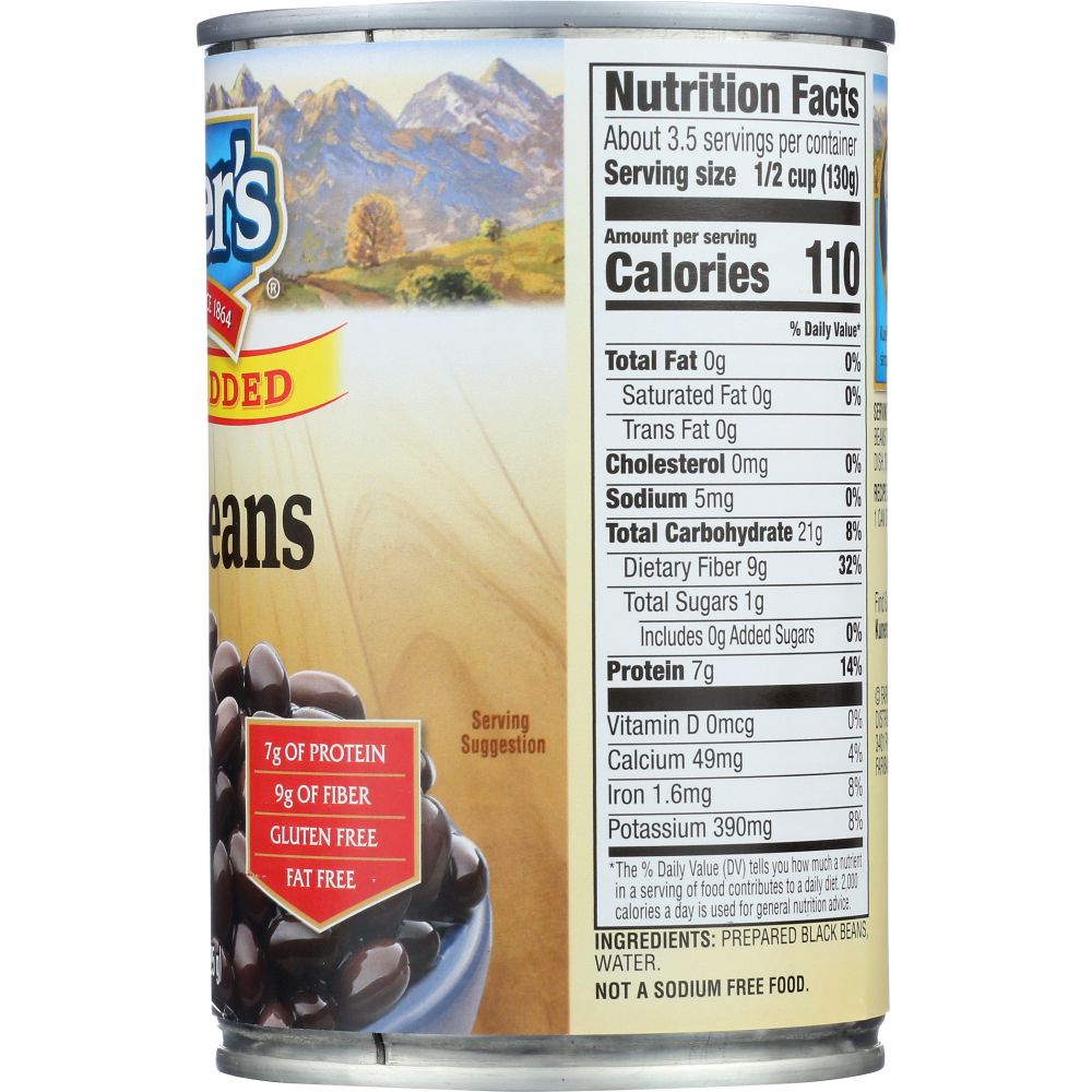 KUNER'S: Black Beans No Salt Added, 15 oz