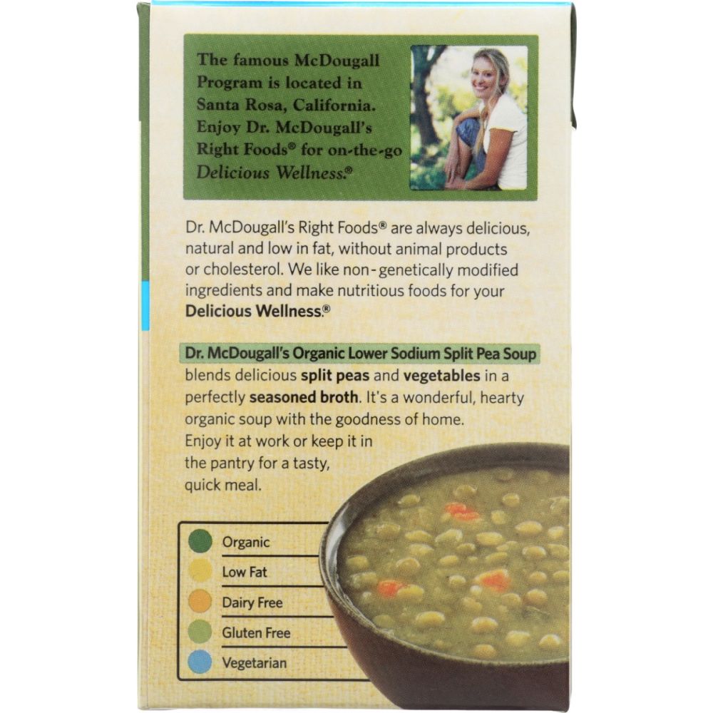 DR. MCDOUGALL'S: Organic Soup Split Pea Lower Sodium, 17.6 oz