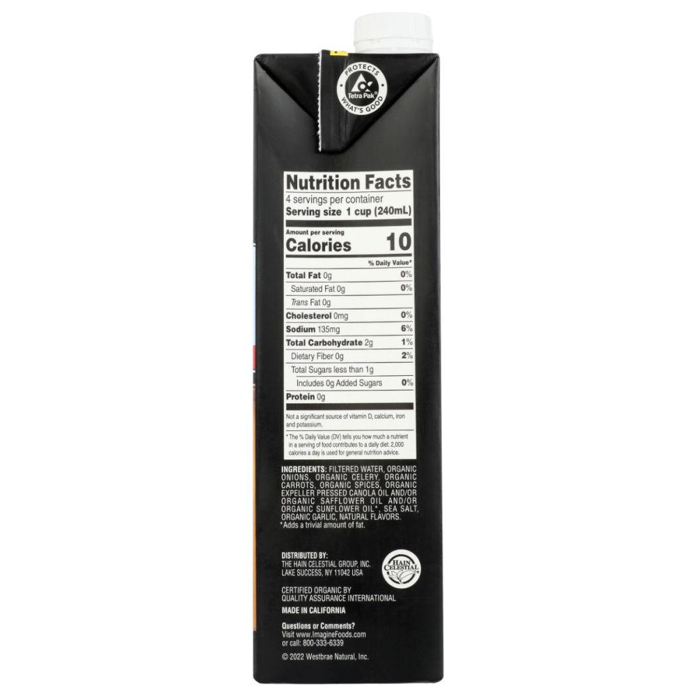 IMAGINE: Vegetarian Low Sodium No Chicken Broth, 32 oz