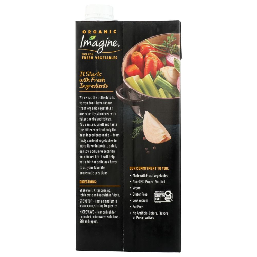 IMAGINE: Vegetarian Low Sodium No Chicken Broth, 32 oz