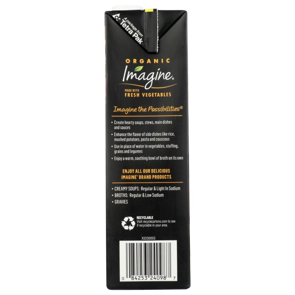 IMAGINE: Vegetarian Low Sodium No Chicken Broth, 32 oz