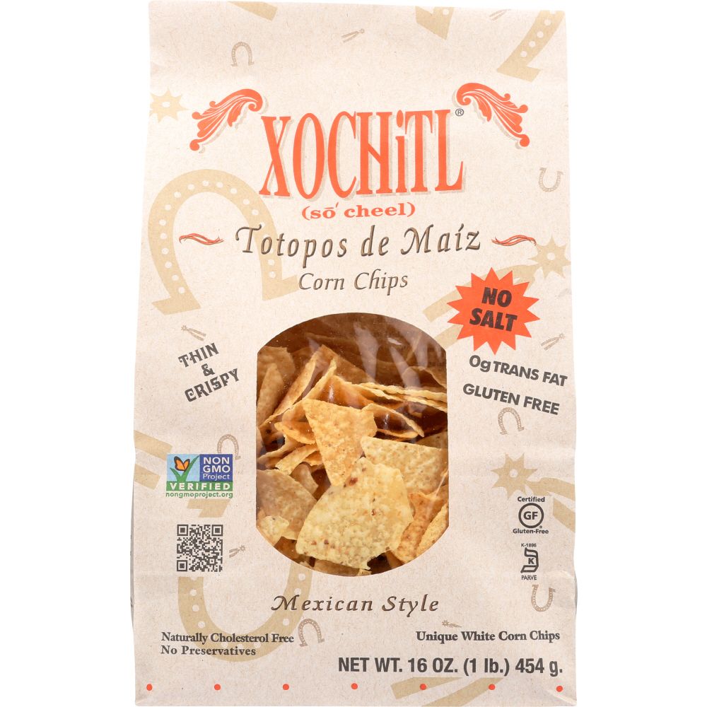 XOCHITL: Corn Chips Unsalted Mexican Style, 16 oz