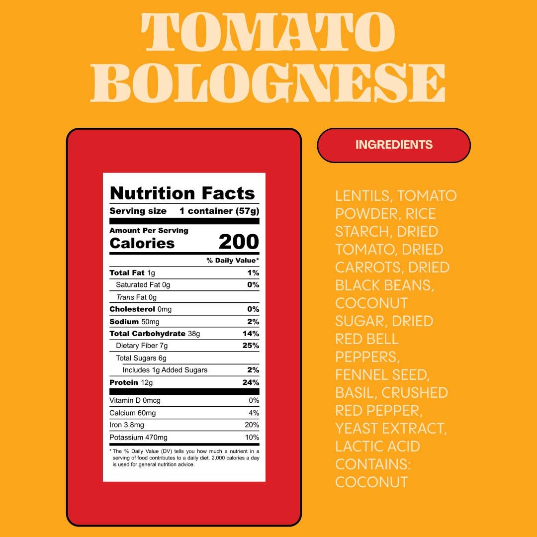 Low Sodium Tomato Bolognese Instant Lentils
