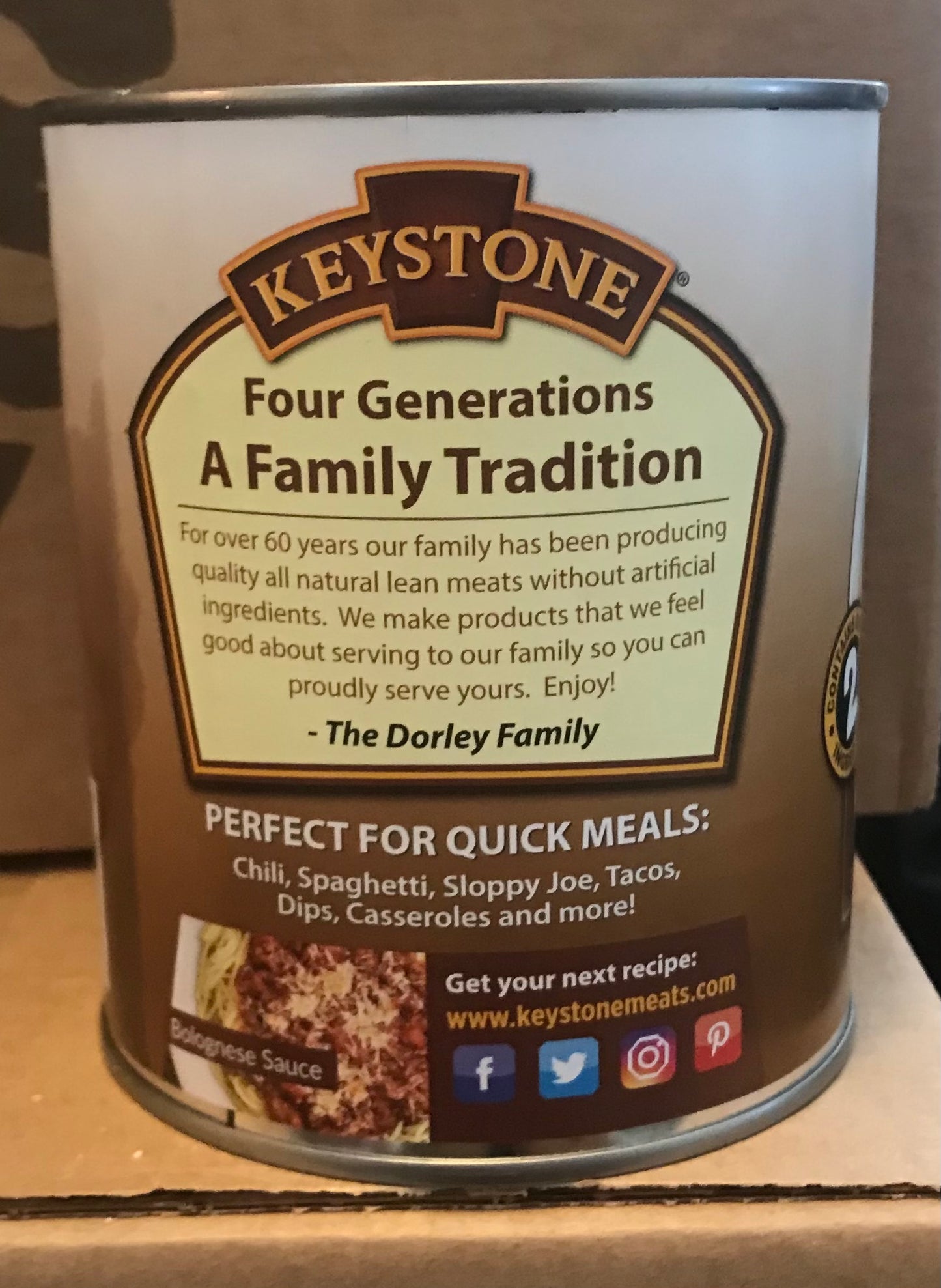 Keystone Ground Beef, canned, 28 oz