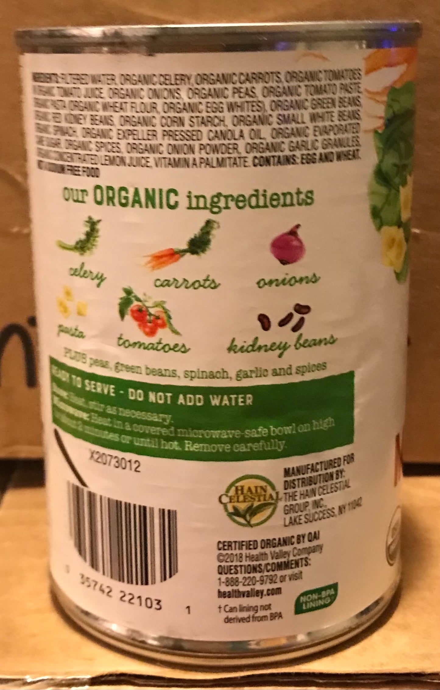 Health Valley Organic Minestrone Soup, 15 oz.