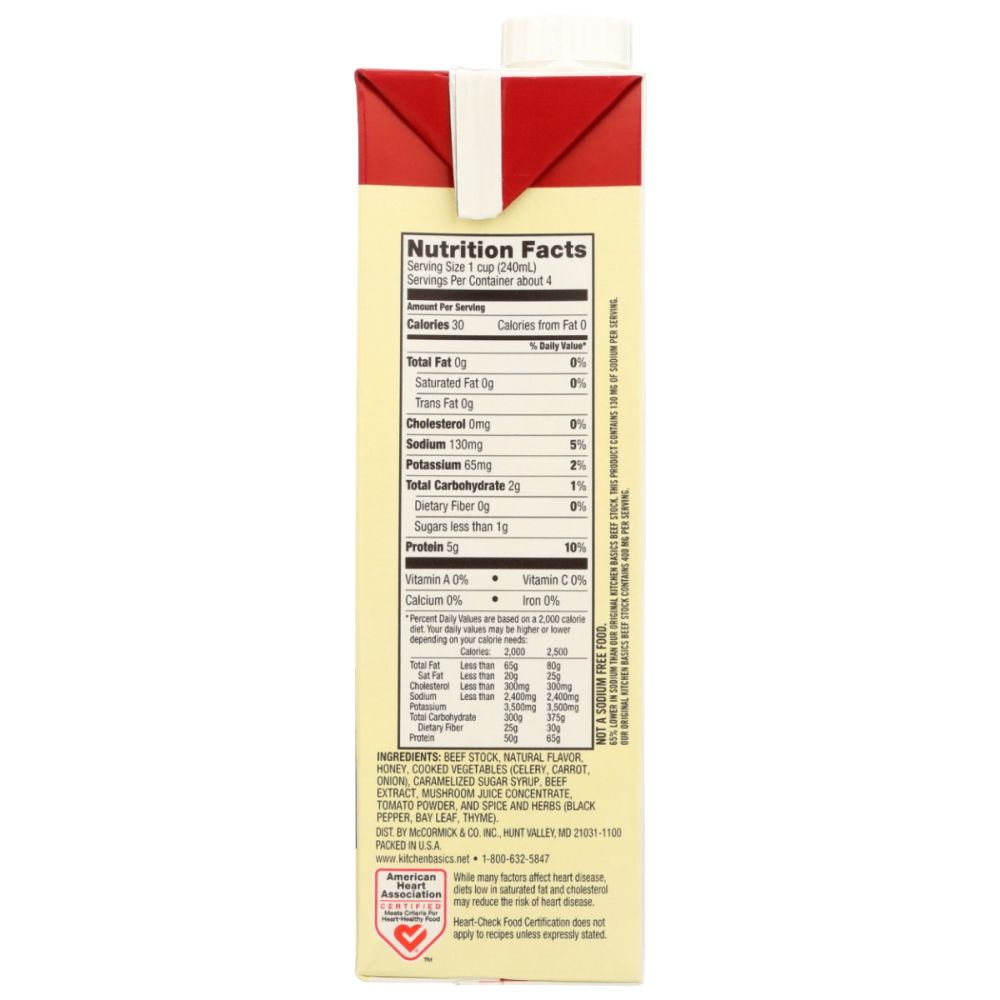 KITCHEN BASICS: Unsalted Beef Stock, 32 oz