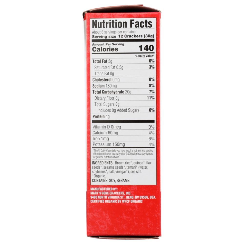 MARYS GONE CRACKERS: Original Crackers, 6.5 oz