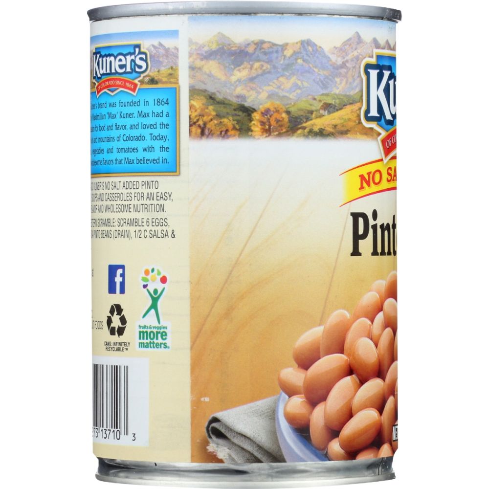 KUNERS: Pinto Beans No Salt Added, 15.5 oz