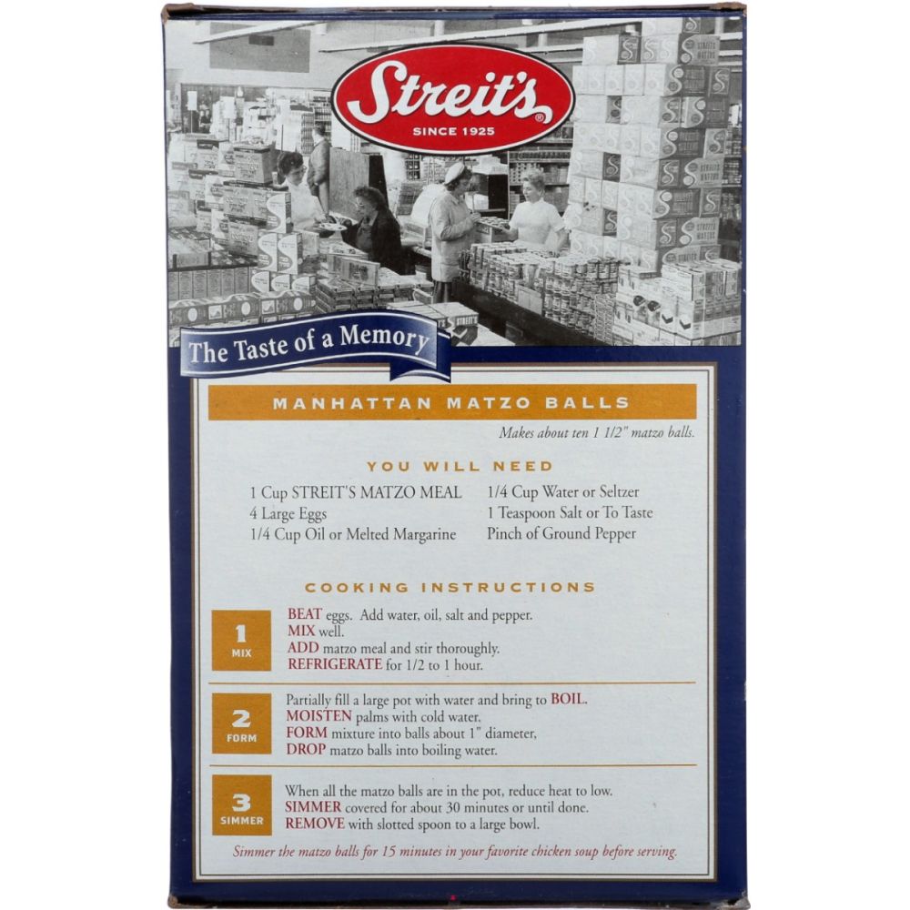 STREITS: Unsalted Matzo Meal, 12 oz