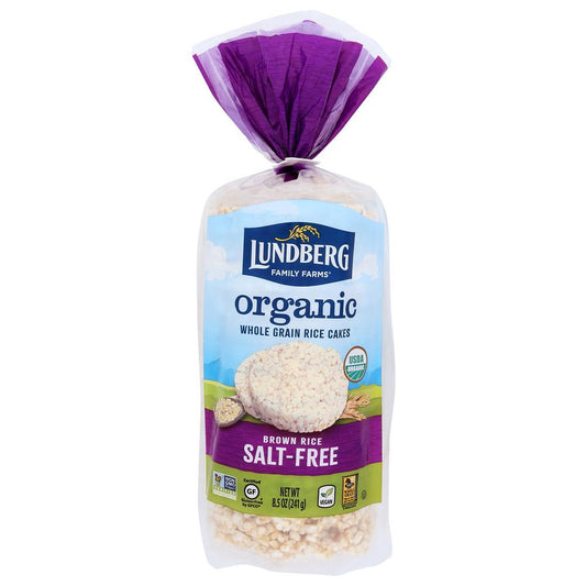 LUNDBERG: Brown Rice Organic Rice Cakes Salt Free, 8.5 oz