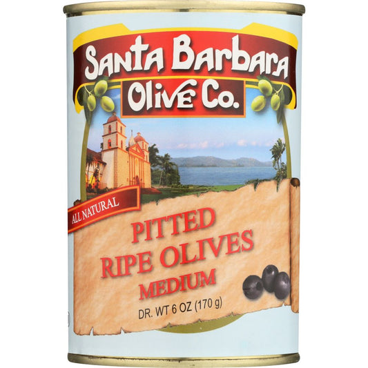 SANTA BARBARA: Pitted Ripe Olives Medium, 6 oz