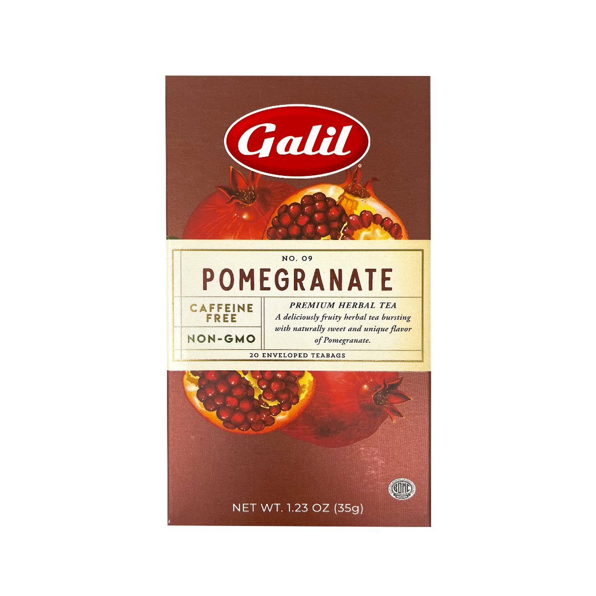 Pomegranate Herbal Tea | 20' Tea Bags | 1.23 oz | Galil