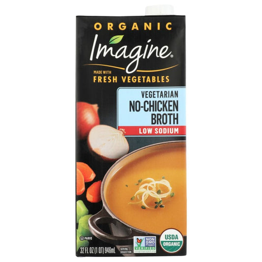 IMAGINE: Vegetarian Low Sodium No Chicken Broth, 32 oz