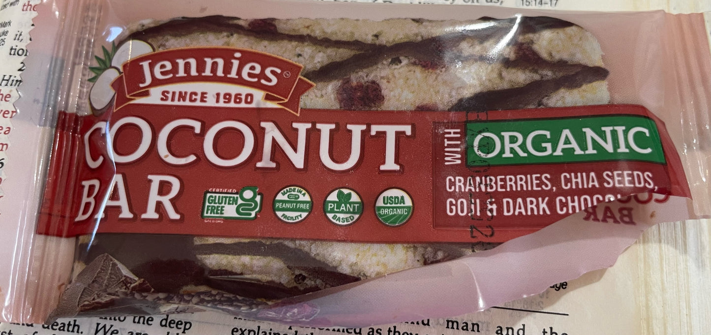 JENNIES RAW ORGANIC COCONUT BAR 12 CT