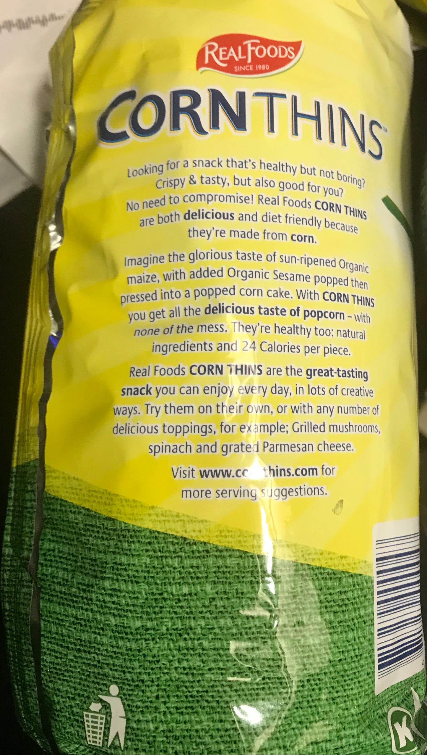 REAL FOODS: Organic Corn Thins Original, 5.3 oz sesame