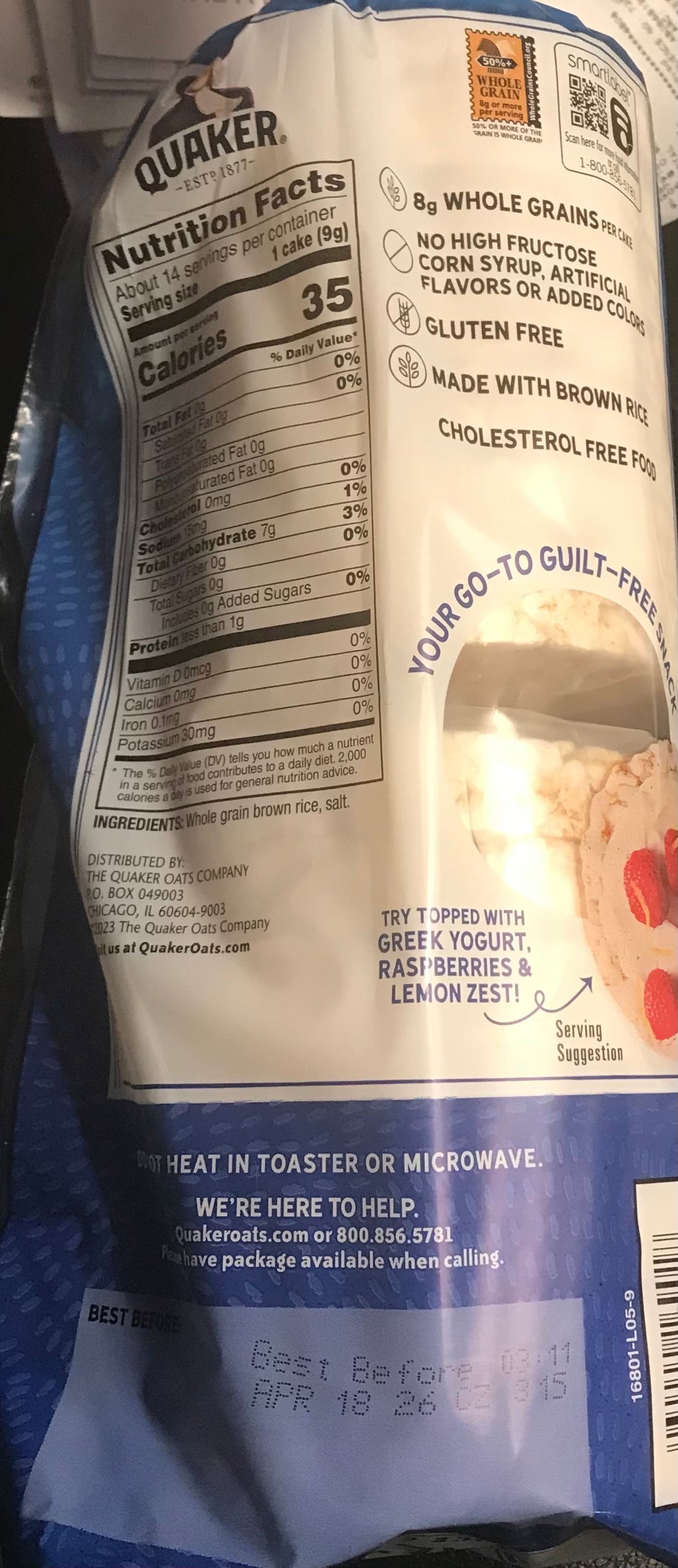Quaker Lightly Salted Rice Cakes