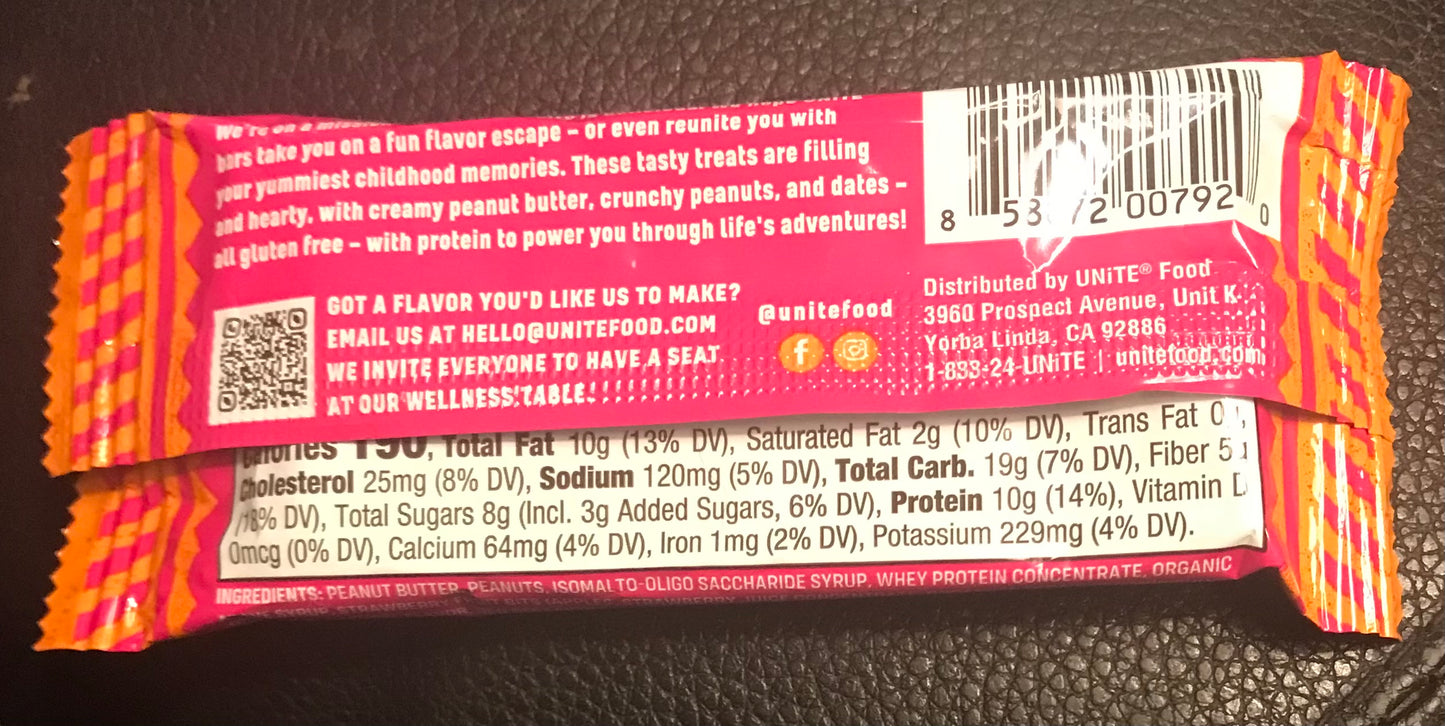 Peanut Butter and Jelly Flavored Protein Bar