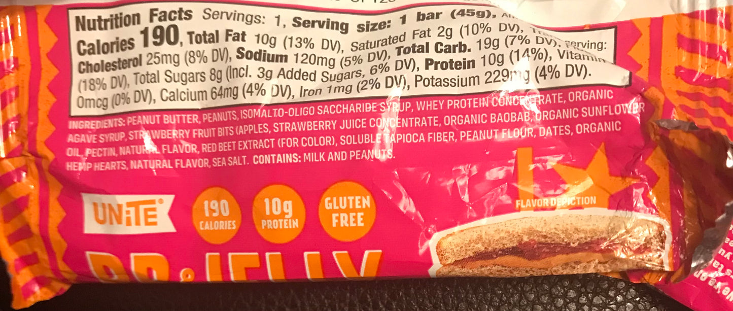 Peanut Butter and Jelly Flavored Protein Bar