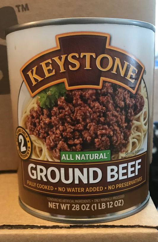 Keystone Ground Beef, canned, 28 oz
