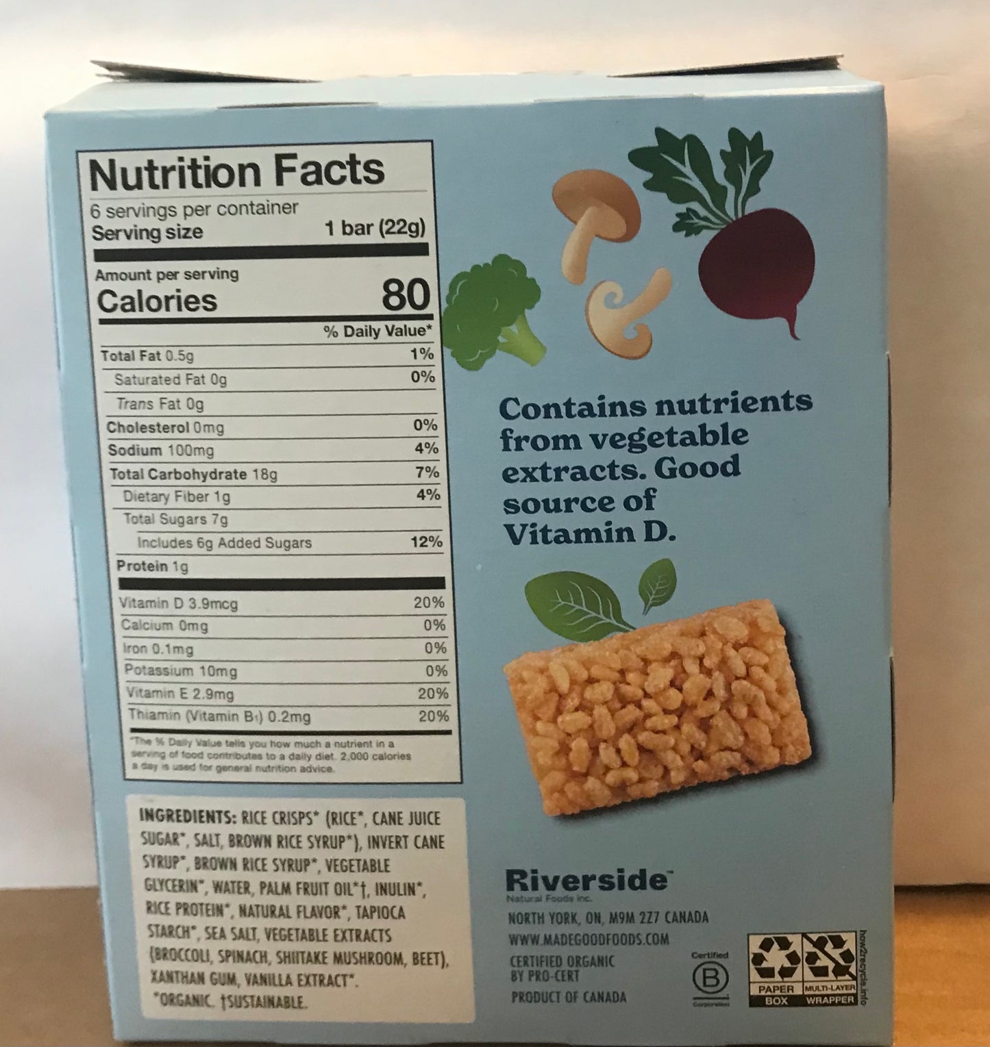 Made Good Crispy Squares, Vanilla, box of 6