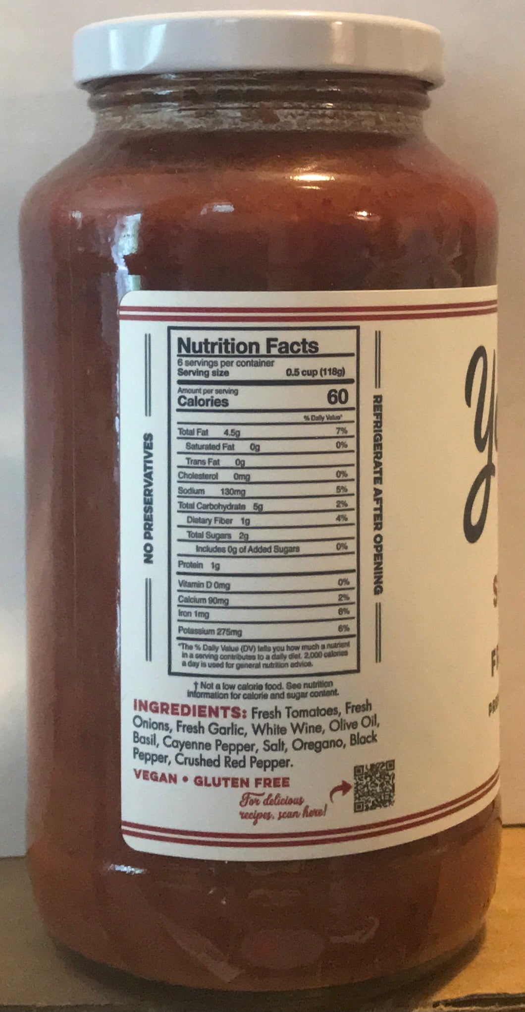 Yo Mama’s Spicy Marinara Tomato Sauce