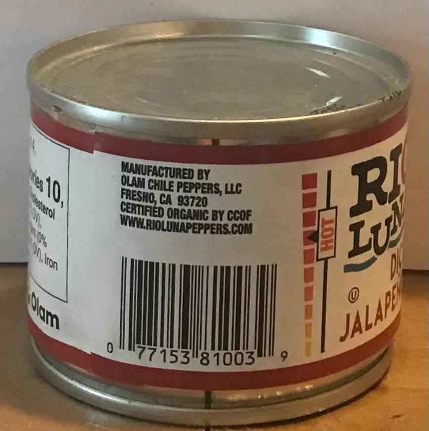 Rio Luna Organic Diced Jalapenos - 4 oz