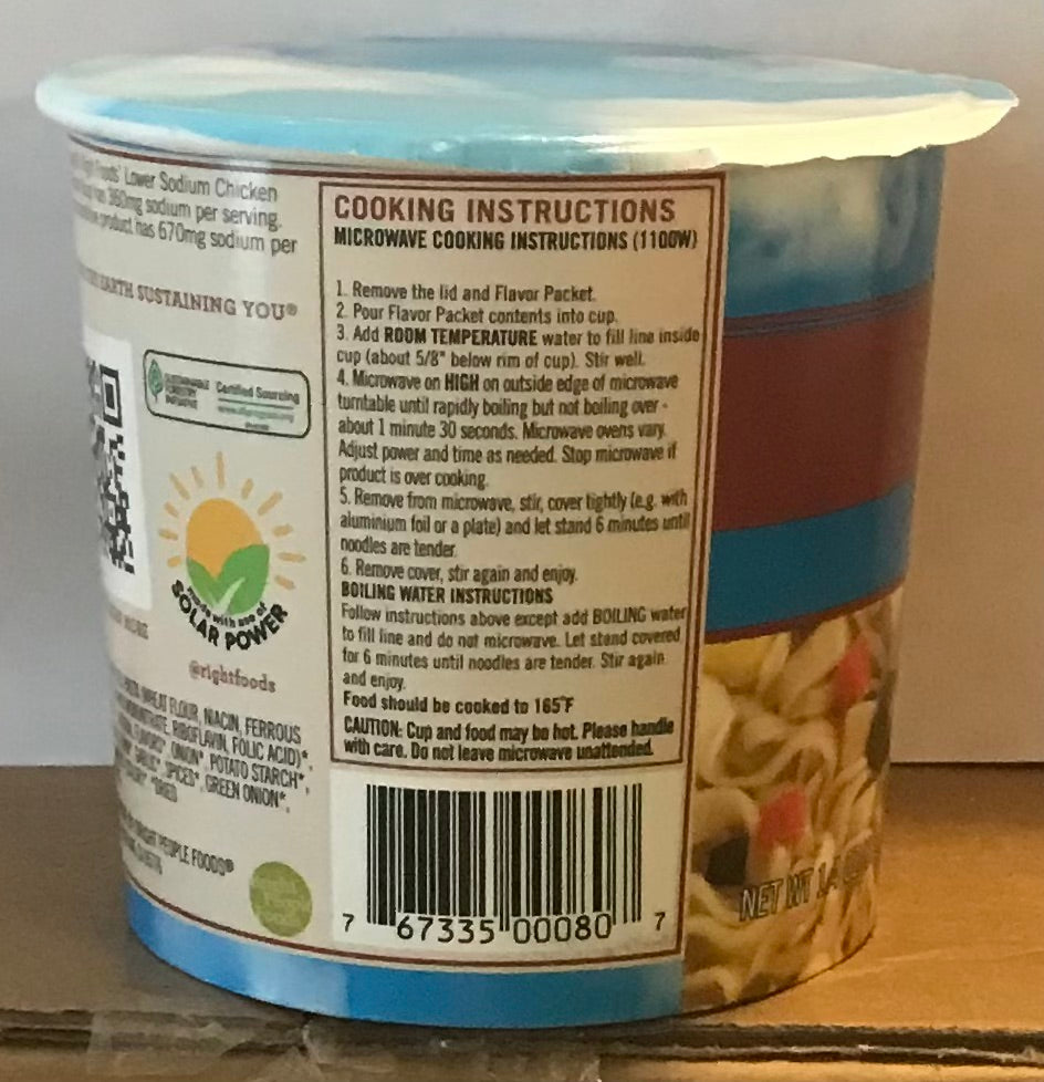 Dr. Mcdougall's Vegan chicken flavored Noodle Lower Sodium Soup Cup