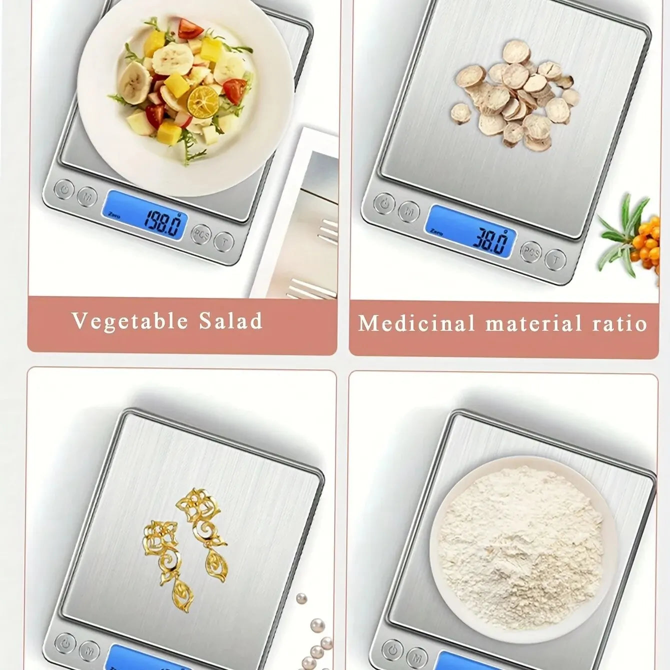 Digital Kitchen Scale 3000g/ 0.1g Small Food Scales Digital Weight, Gram and Oz