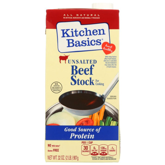 KITCHEN BASICS: Unsalted Beef Stock, 32 oz