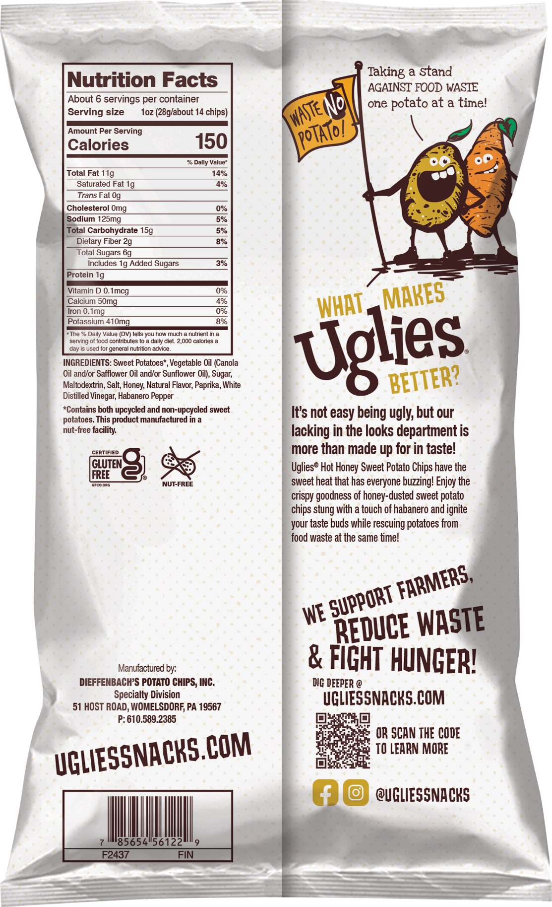 Uglies 5.5oz Hot Honey Sweet Potato Chips