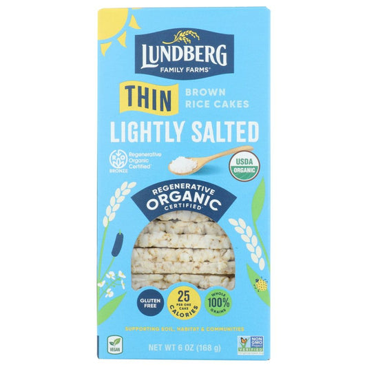 LUNDBERG: Organic Lightly Salted Thin Rice Cakes, 6 oz