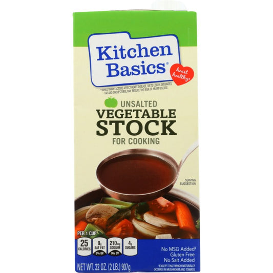 KITCHEN BASICS: Unsalted Vegetable Stock, 32 oz